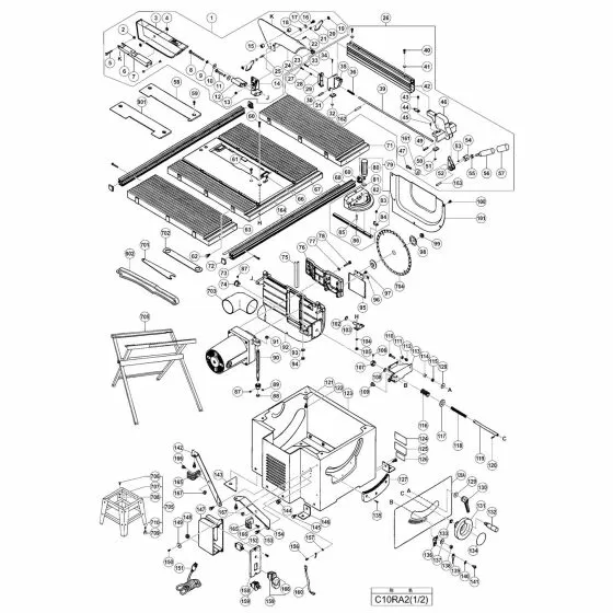 Hitachi C10RA2 Spare Parts List