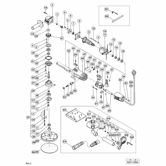 Hitachi SAY-150A Spare Parts List