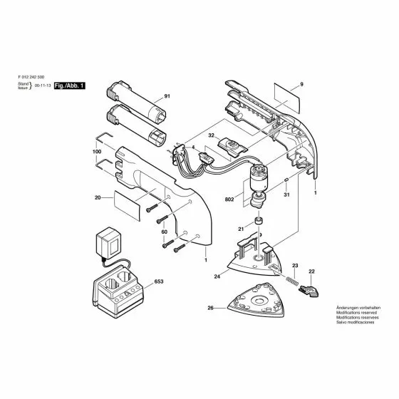 Skil 2425 Spare Parts List Type: F 012 242 500 7.2V USA