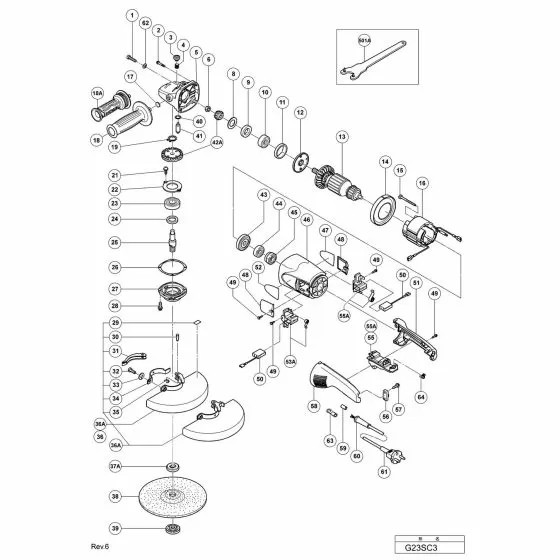 Hitachi G23SC3 Spare Parts List