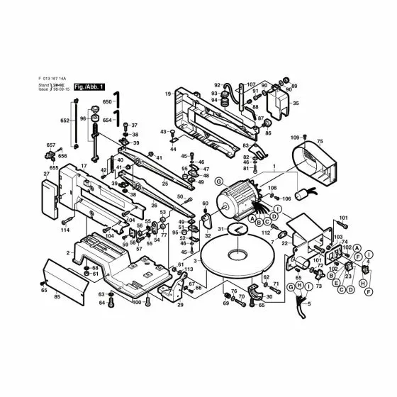 Dremel 1671 Spare Parts List Type: F 013 167 14A