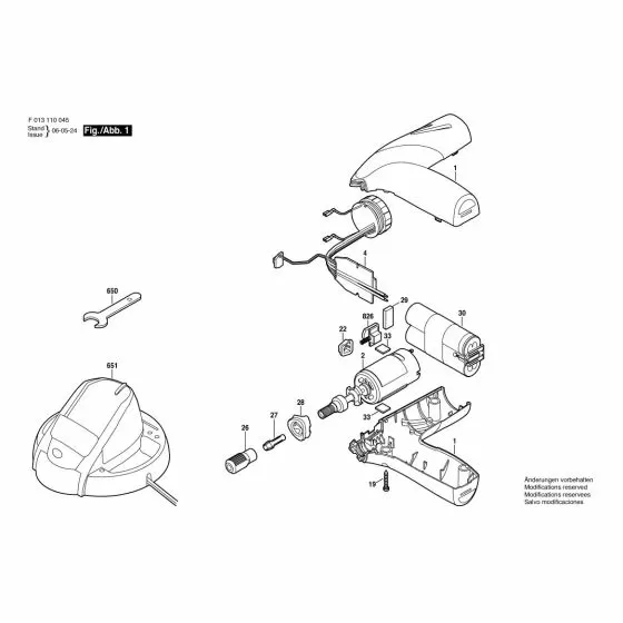 Dremel 1100 Spare Parts List Type: F 013 110 048