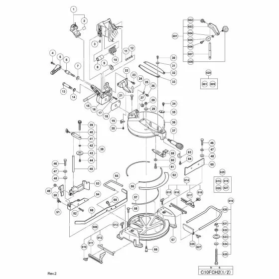 Hitachi C10FCH2 Spare Parts List