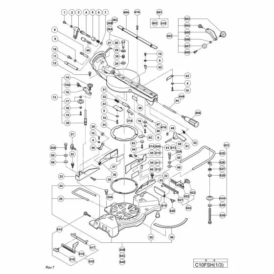 Hitachi C10FSH Spare Parts List