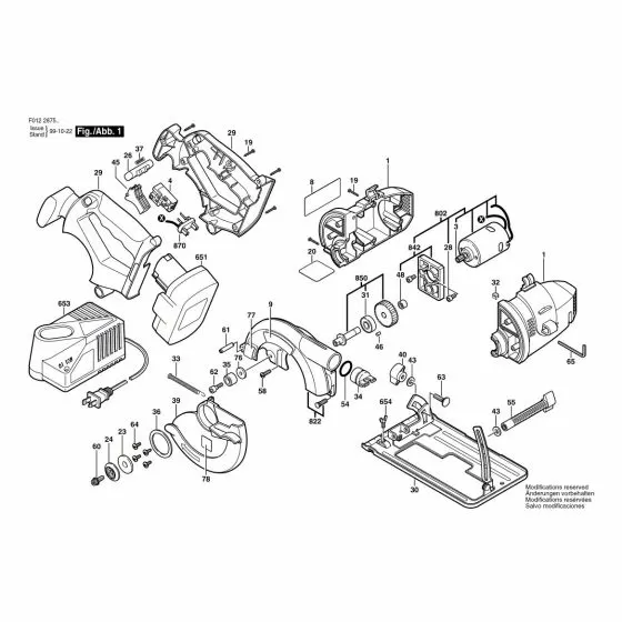 Skil 2875 Spare Parts List Type: F 012 287 500 120V USA