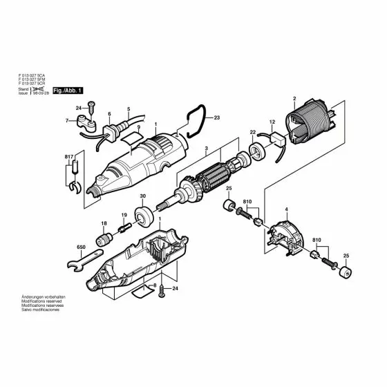 Dremel 275 Spare Parts List Type: F 013 027 5CA