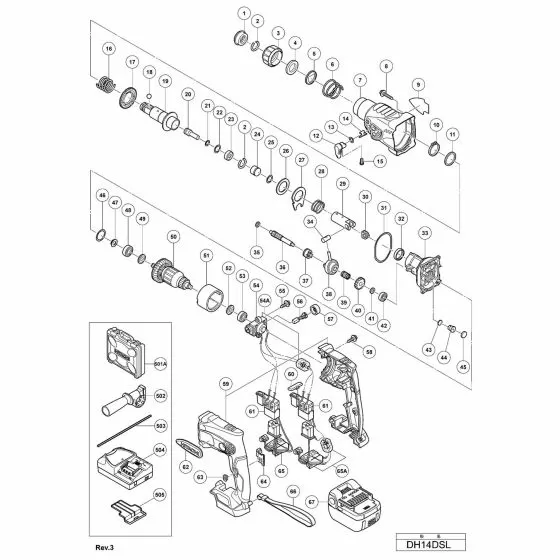 Hitachi DH14DSL Spare Parts List