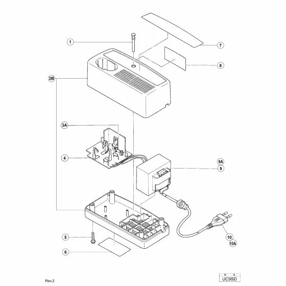 Hitachi UC9SD Spare Parts List