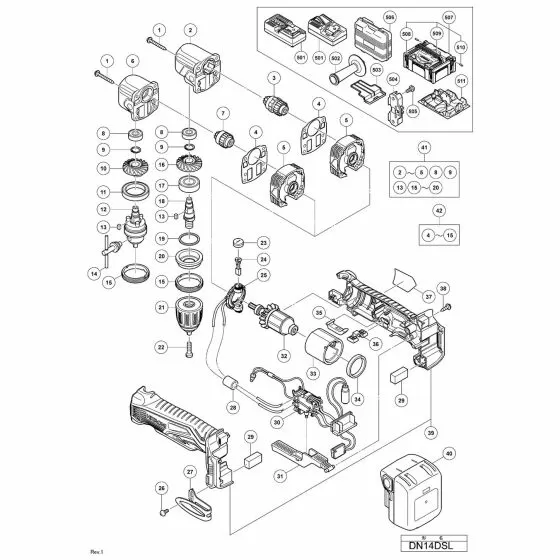 Hitachi DN14DSL Spare Parts List