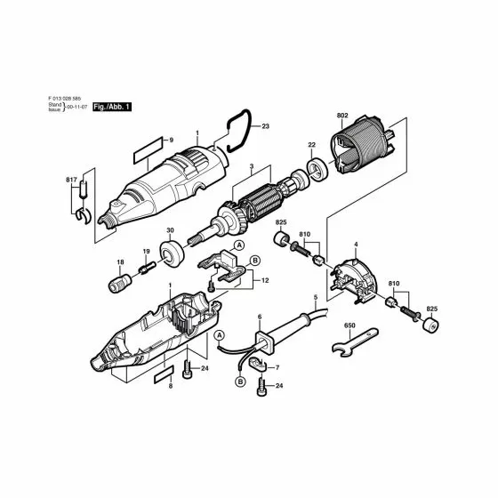 Dremel 285 Spare Parts List Type: F 013 028 586