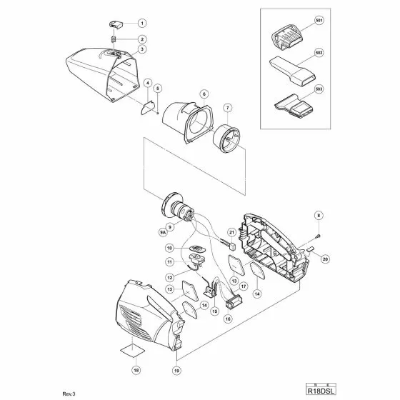 Hitachi R18DSL Spare Parts List