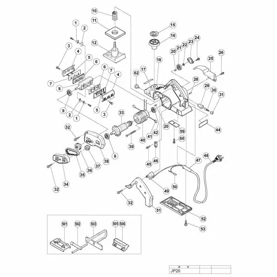 Hitachi JP20 Spare Parts List