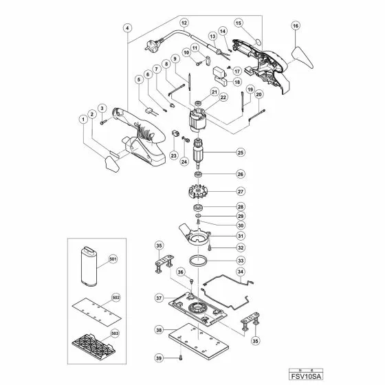 Hitachi FSV10SA Spare Parts List