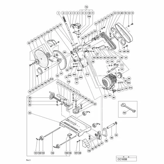 Hitachi CC16SB Spare Parts List