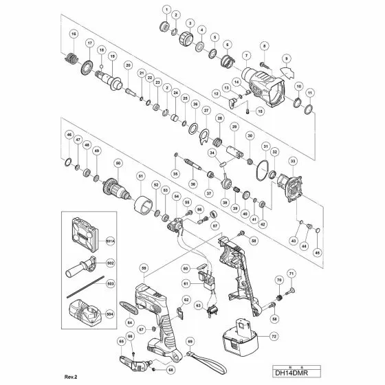 Hitachi DH14DMR Spare Parts List