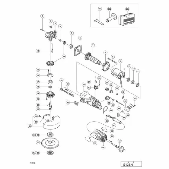 Hitachi G13SN Spare Parts List