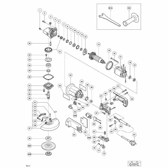 Hitachi G15YC Spare Parts List