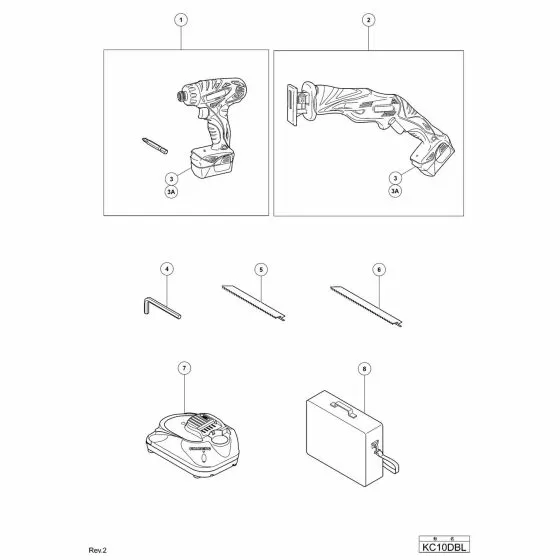 Hitachi KC10DBL Spare Parts List