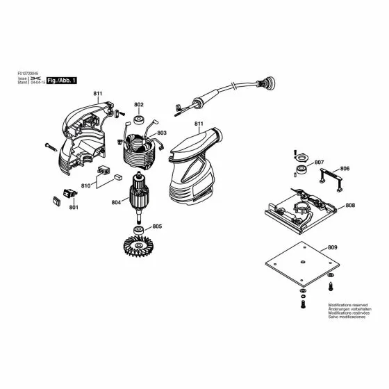 Skil 7230 Spare Parts List Type: F 012 723 001 120V BR