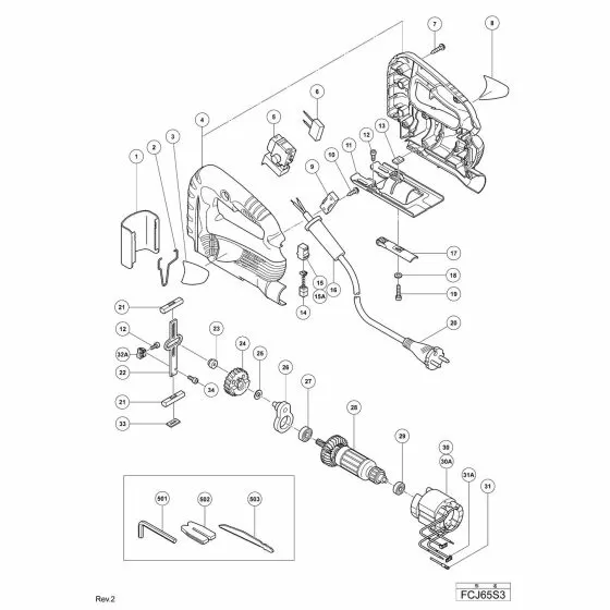 Hitachi FCJ65S3 Spare Parts List