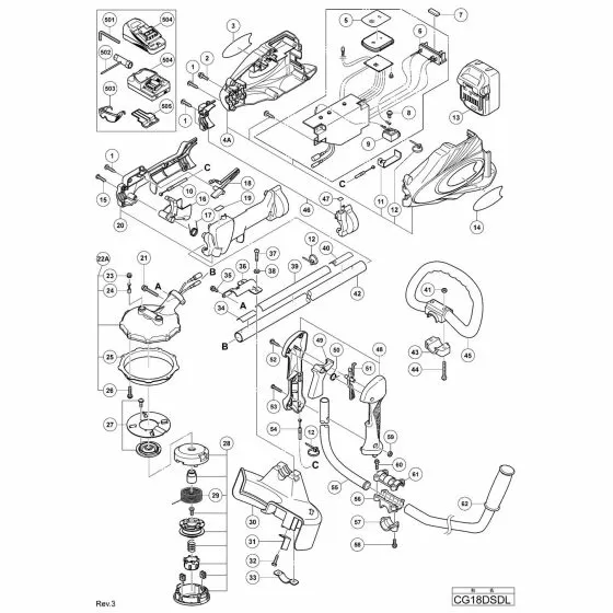 Hitachi CG18DSDL Spare Parts List