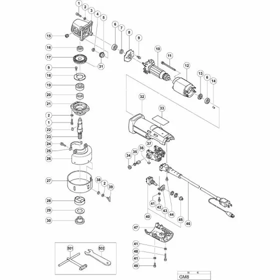 Hitachi GM8 Spare Parts List