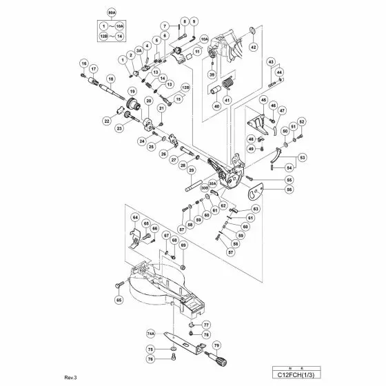 Hitachi C12FCH Spare Parts List