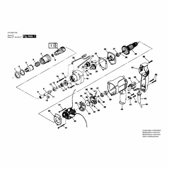 Skil 6911 Spare Parts List Type: F 012 691 199 120V USA