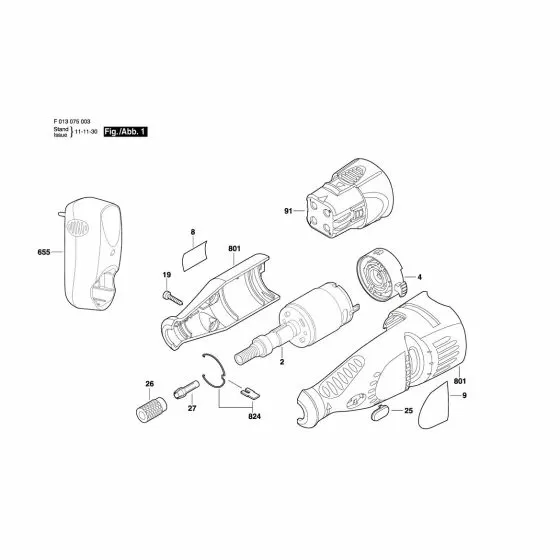 Dremel 750 Spare Parts List Type: F 013 075 003