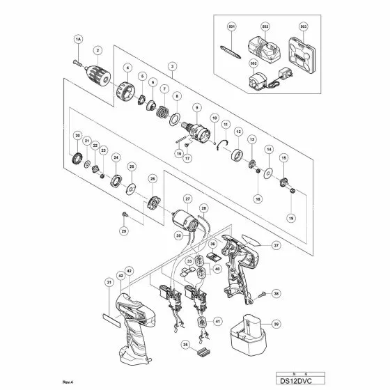 Hitachi DS12DVC Spare Parts List