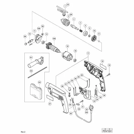 Hitachi FDV12V Spare Parts List