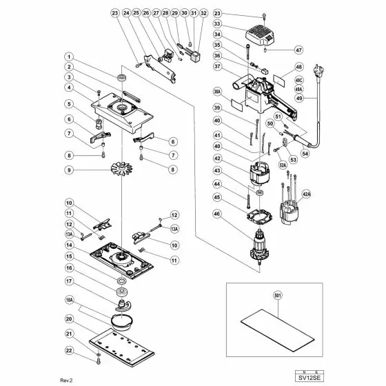 Hitachi SV12SE Spare Parts List