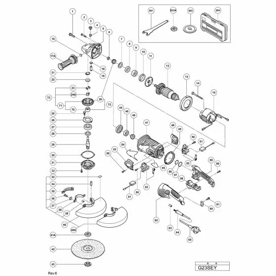 Hitachi G23SEY Spare Parts List