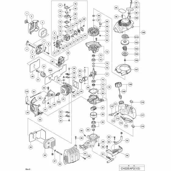 Hitachi CH22EAP2 Spare Parts List