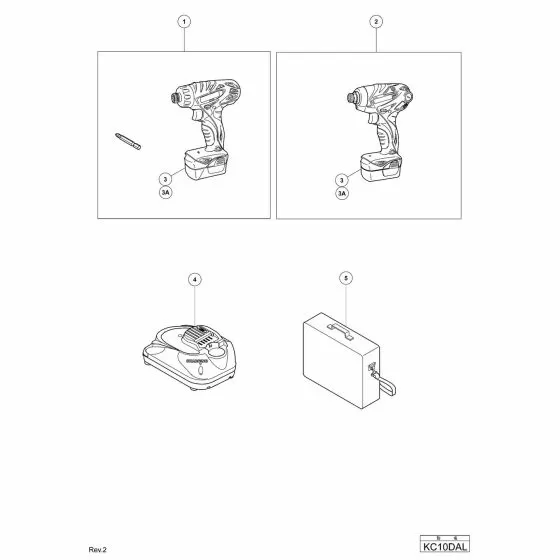 Hitachi KC10DAL Spare Parts List