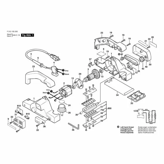 Skil 1555 Spare Parts List Type: F 012 155 500 230V EU