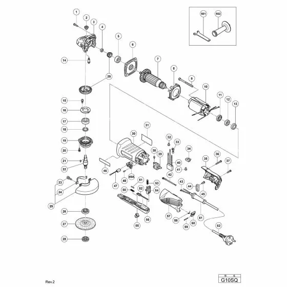 Hitachi G10SQ Spare Parts List