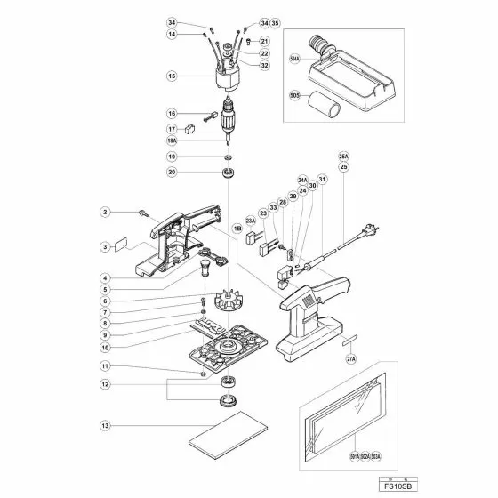 Hitachi FS10SB Spare Parts List