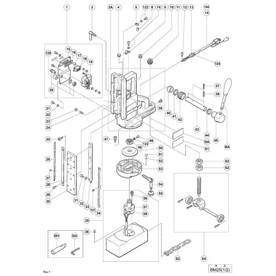 Hitachi BM25 Spare Parts List