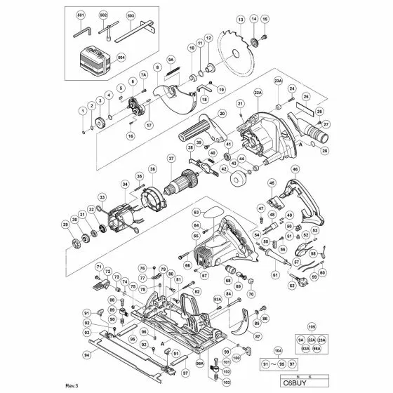 Hitachi C6BUY Spare Parts List