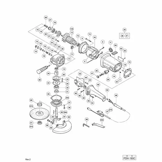 Hitachi PDH-180C Spare Parts List