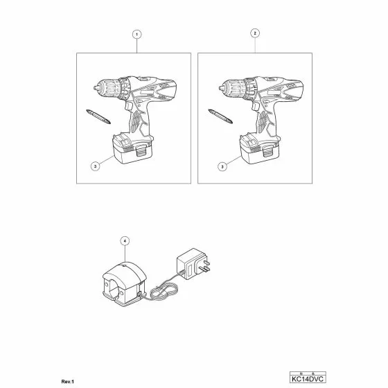 Hitachi KC14DVC Spare Parts List