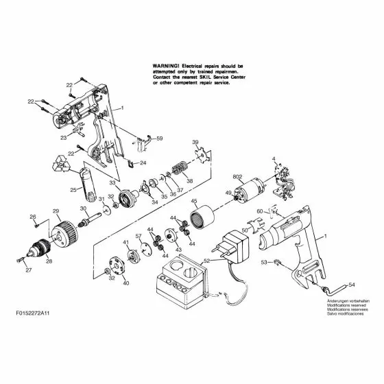 Skil 2272 Spare Parts List Type: F 015 227 2A1 7.2V EU