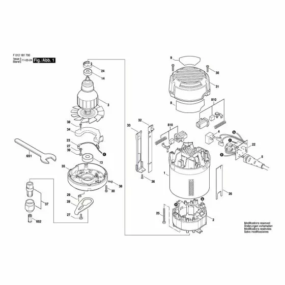 Skil 1817 Spare Parts List Type: F 012 181 700 0V ---