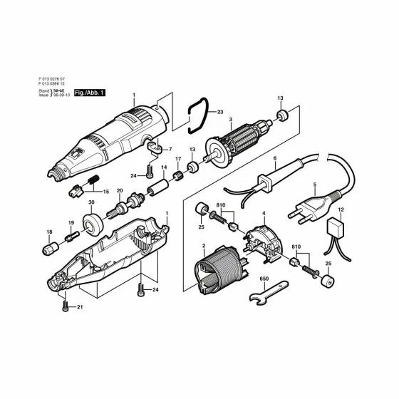 Dremel 276 Spare Parts List Type: F 013 027 607