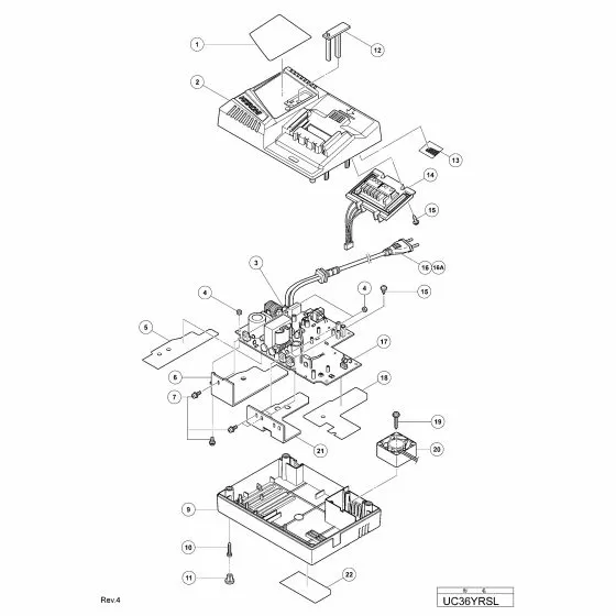 Hitachi UC36YRSL Spare Parts List