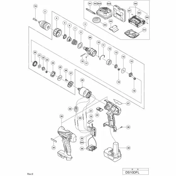 Hitachi DS10DFL Spare Parts List