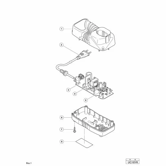 Hitachi UC18YK Spare Parts List