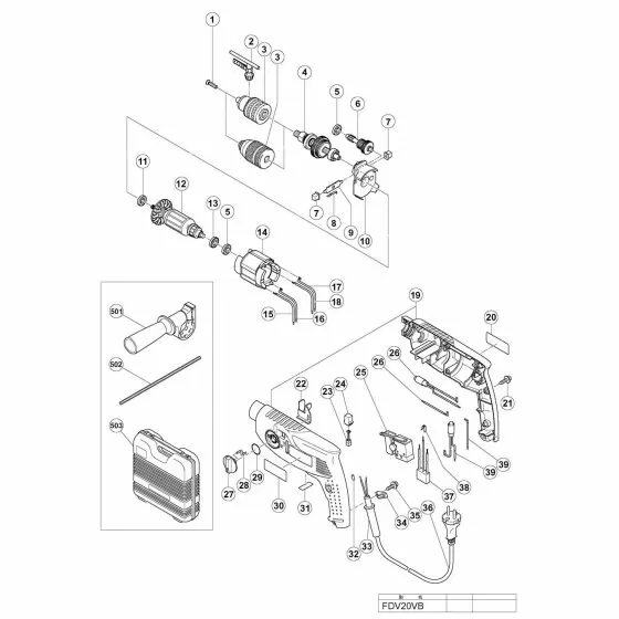 Hitachi FDV20VB Spare Parts List