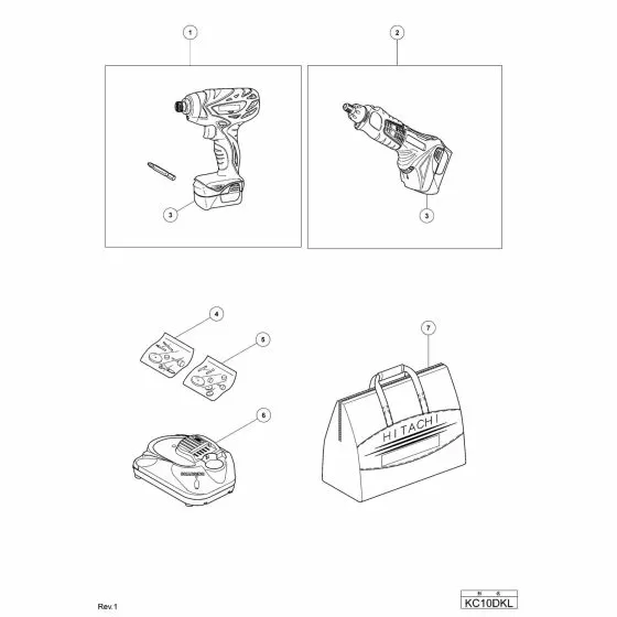 Hitachi KC10DKL Spare Parts List